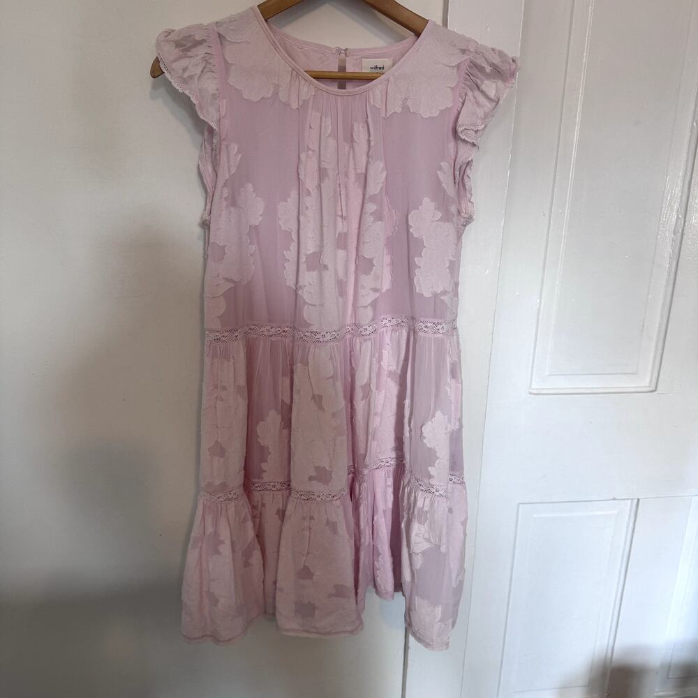 Light Pink Tiered Babydoll Mini Dress Wilfred Aritzia Women's Size Small